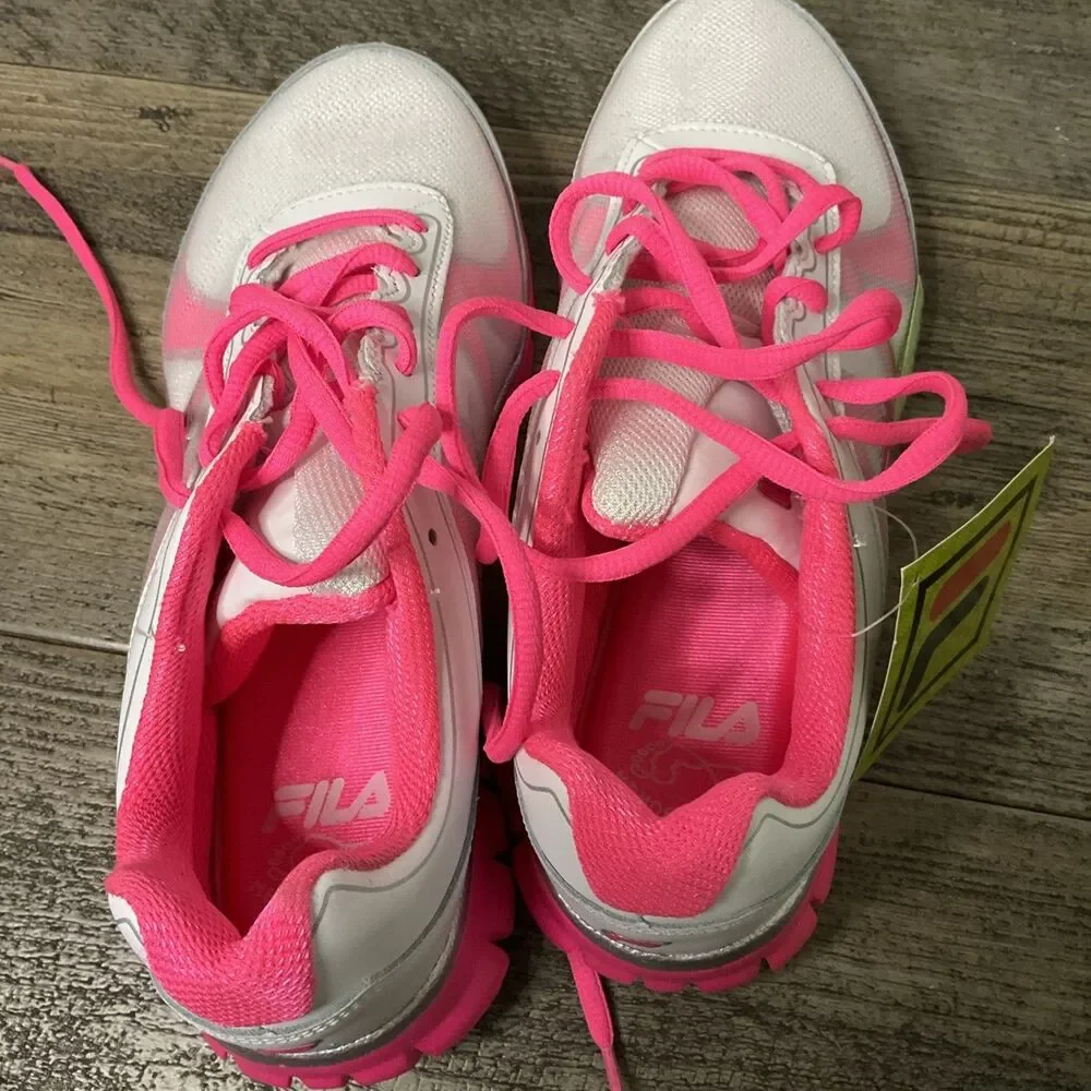 Fila 5HR18034 Running Shoe - Women's Size 7.5  Pink/White Lace-Up   [32]